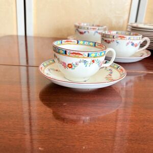 Vintage Crown Sutherland England Tea Cup & Saucer Multicolor‎ Floral 1930s Read